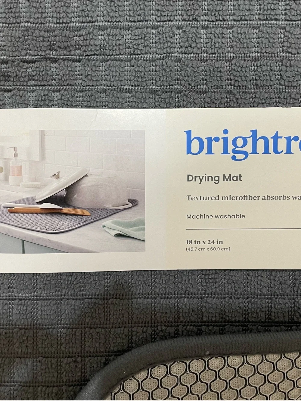 Brightroom Gray Waffle Weave Drying Mat